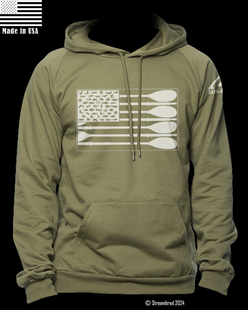 M's Fly Oar Flag Organic Hoodie